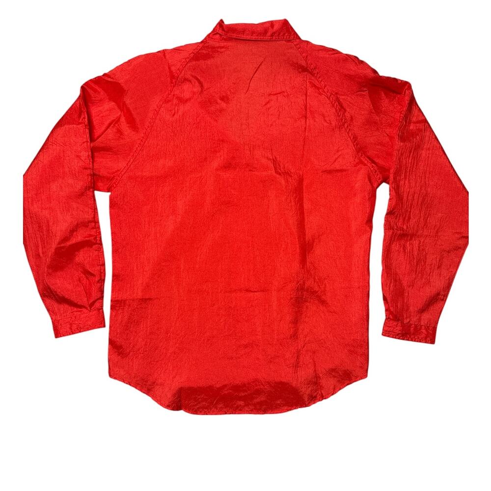 VTG Diane Von Furstenberg Red Button Down Long Sleeve DVF - Women's M - Picture 2 of 6